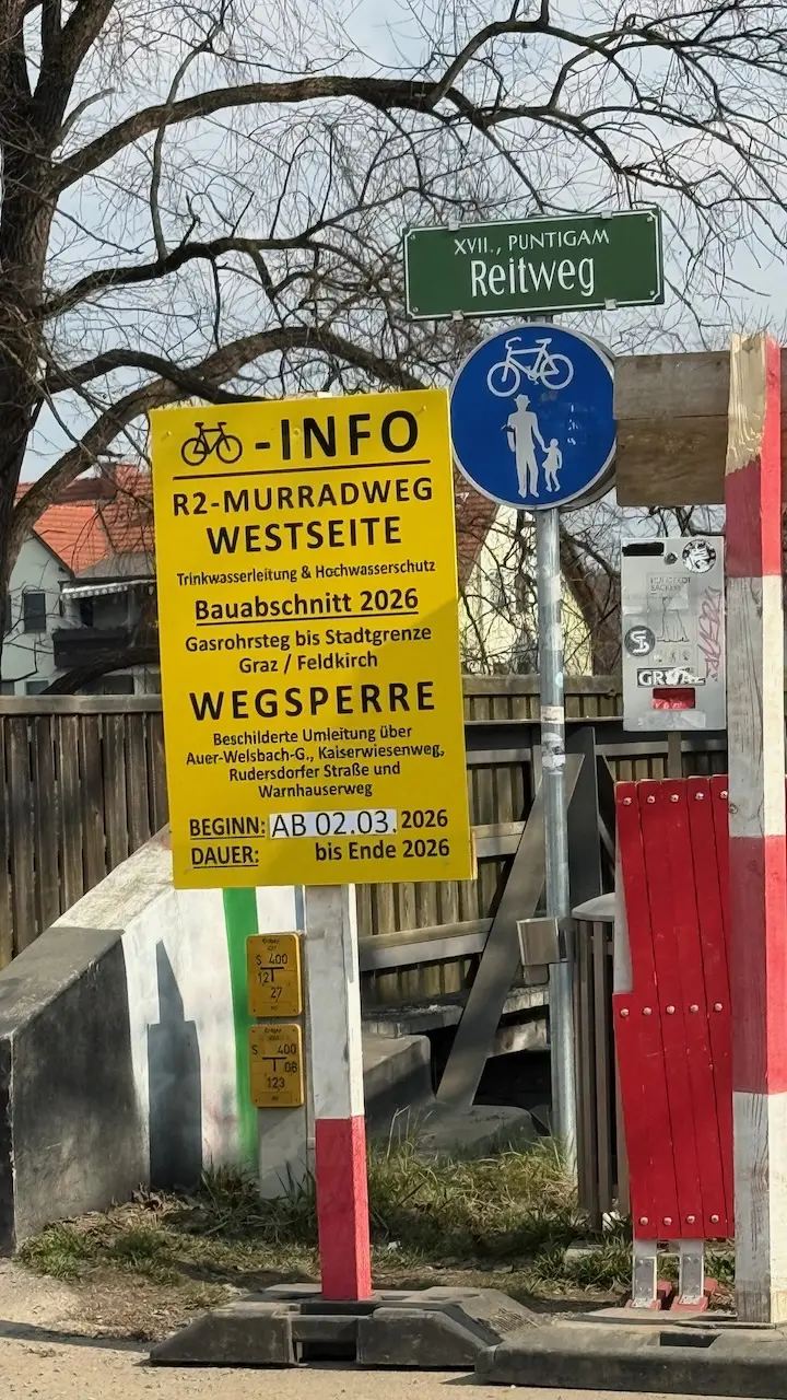 Sperre R2 Gasrohrsteg Richtung Süden